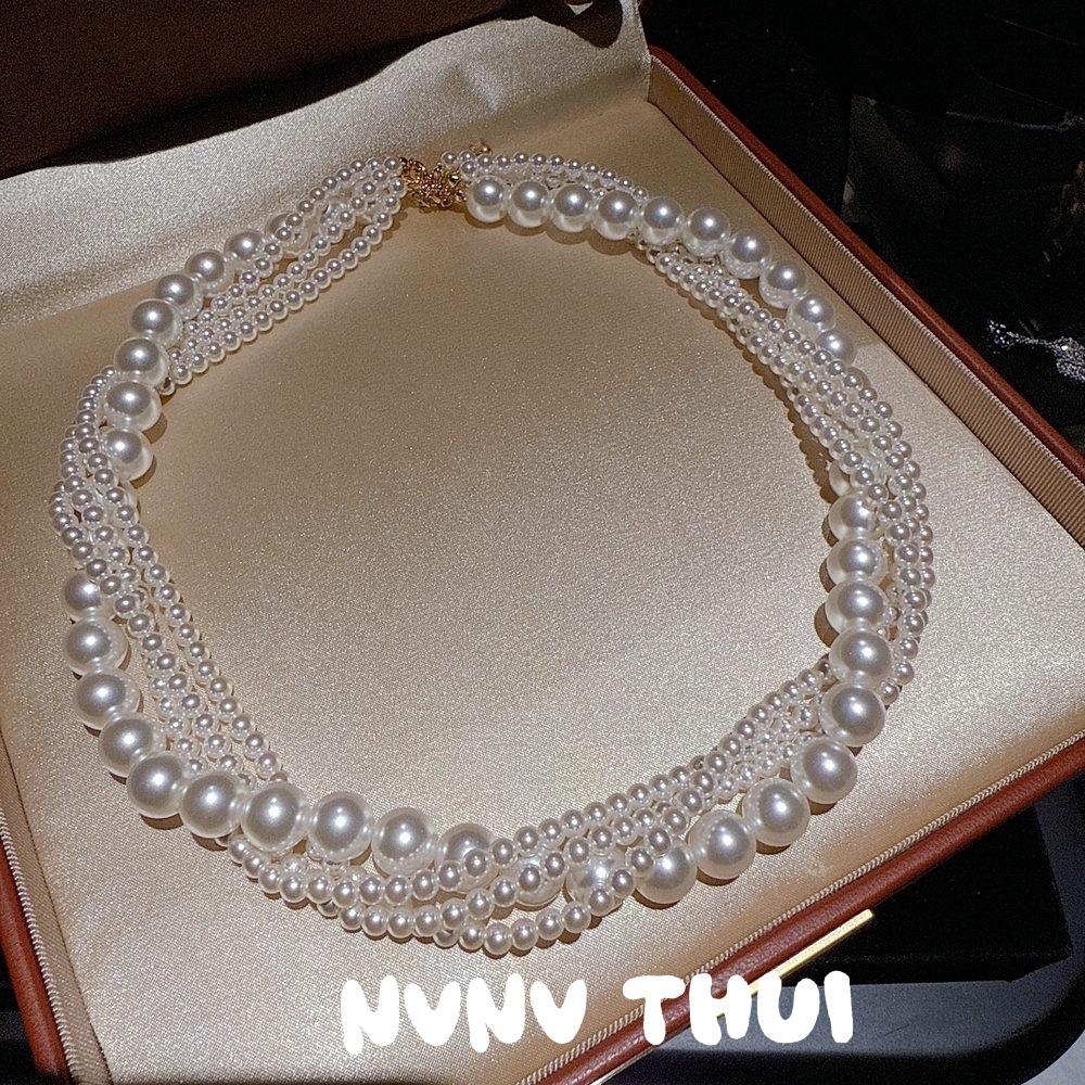 Jewelry, Court Princess Multi-Layered Pearl Necklace, Twist, Banquet Haute Couture Wheat Ear Pearl Bracelet Set