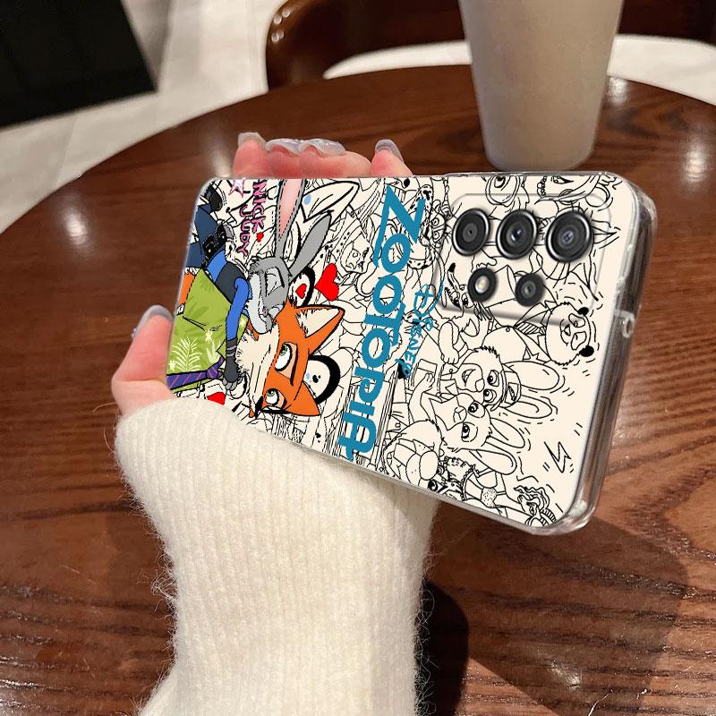 Clear Case For Samsung Galaxy A57 A37 A56 5G A36 Cases A55 A54 A35 A26 A07 A17 A16 A06 A34 A15 Shockproof Cover Disney Zootopia
