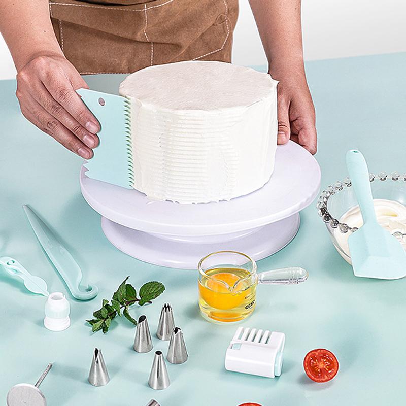 3PCS/Lot Cream Scraper Smoother DIY Cake Decorating Fondant Pastry Cutters Molds Kitchen Scrapers Baking Spatulas Tools