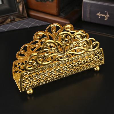 Goldener Schmiedeeisen-Taschentuchhalter Haus Restaurant Arbeitsplatte Vertikaler Serviettenhalter Esstisch Quadratischer Handtuchhalter Hotel-Aufbewahrungsregal