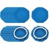 HARFINGTON 10pcs Car Polisher Bonnet Buffing Pad Micro-fiber Polishing Buffing Pad Cover for 7"-8" Car Buffer Bonnets Polisher, Dark Blue