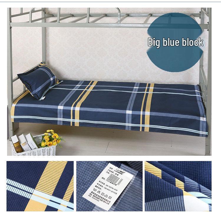 Velvet Single Bed Sheet & Double Quilt Cover for Dormitories in Simple Style