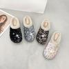 Sequin Baotou Slippers Autumn and Winter New Round Toe Deep Mouth Soft Sole Non-slip Wear-resistant Flat Shoes