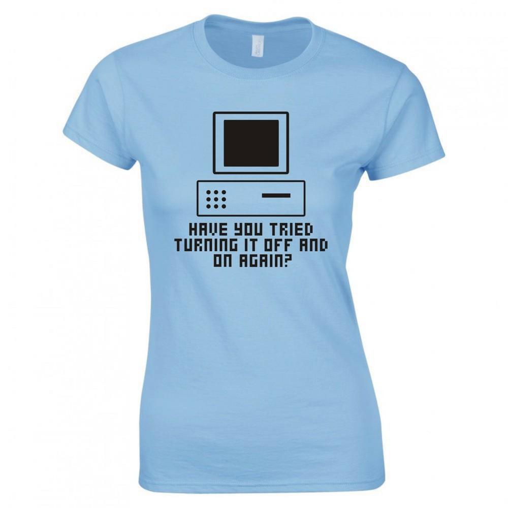 Inspired By It Crowd Have You Tried Turning It Off On Again Skinny Fit TShirt S