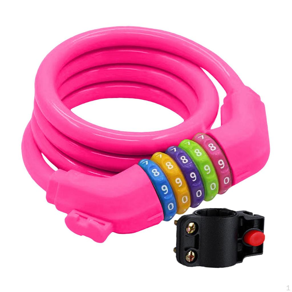 Bicycle Locks Anti-theft Chain 5 Digit Code Solid Utility Space-saving Padlock Bike Protection for