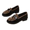 Leopard Print British Style Low-top Shoes 2025 Autumn New Fringed Retro One-foot Loafer Shoes for Women
