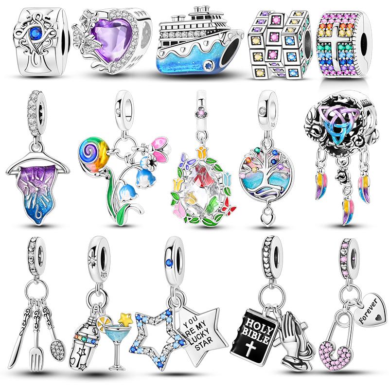 Newest Stunning Charms Bead Copper Lover Flowers Dangle Cute Pets Pendants Fit Original Mula Bracelet Diy Jewelry