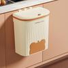Wall Mounted Garbage Bin with Lid Large Capacity Easy To Install Cabinet Door Trash Can Food Garbage Holder