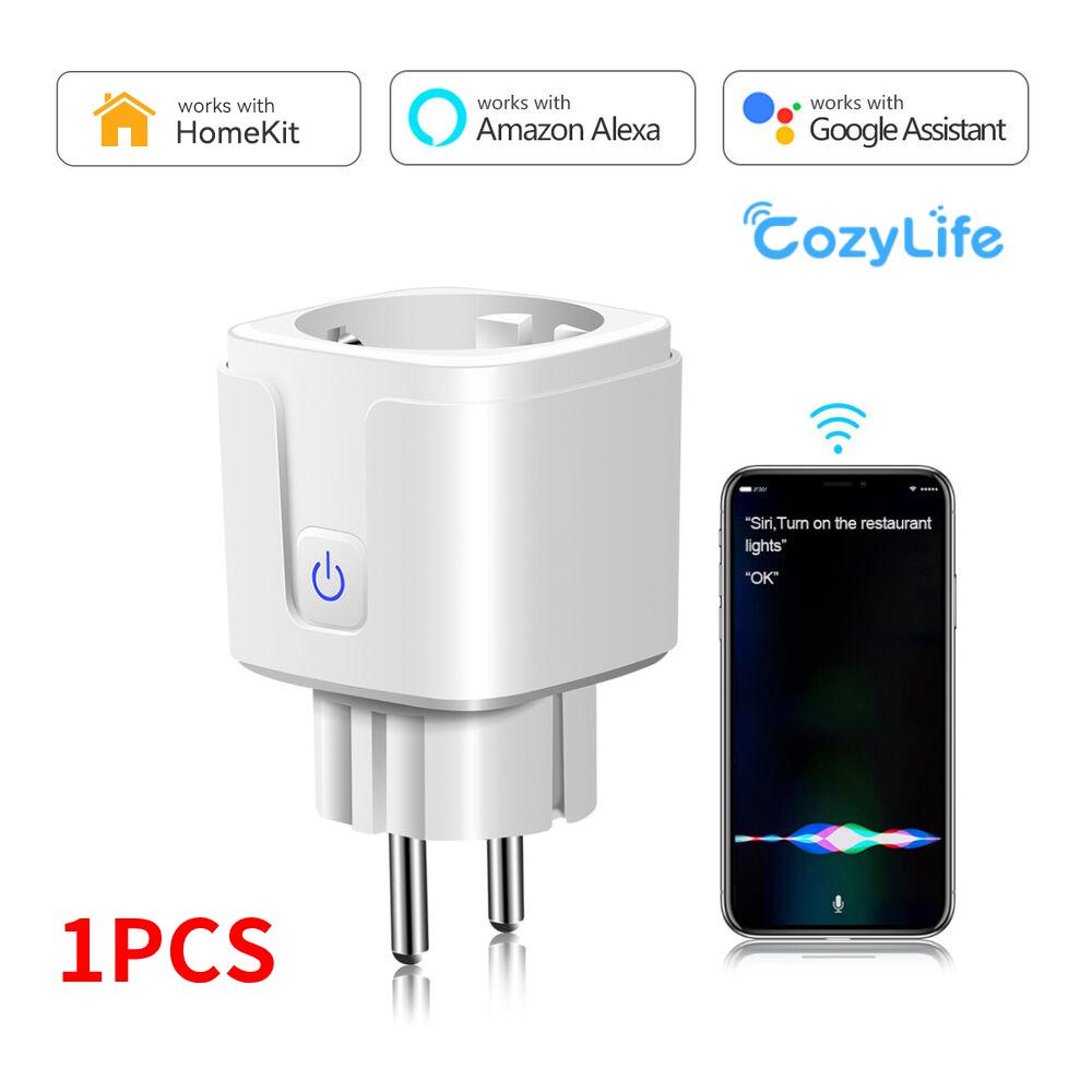 

Розумна WiFi розетка ЄС для HomeKit Siri Голосове керування 16A Розумна розетка з монітором живлення Працює з Alexa Google Додаток CozyLife