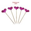 50Pcs Mini Heart Star Cupcake Topper Happy Birthday Cake Flag Decorating Baby Shower Birthday Party Cake Toppers Wedding Supply