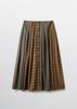 Pibeuseupibeuseu Mix Check Maxi Skirt / Brown