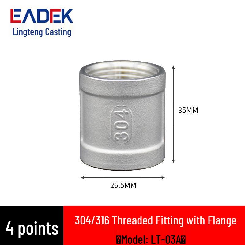 304 Stainless Steel Water Pipe Tee Connector 4-Point Inner/Outer Thread 316 Union Tap Accessory