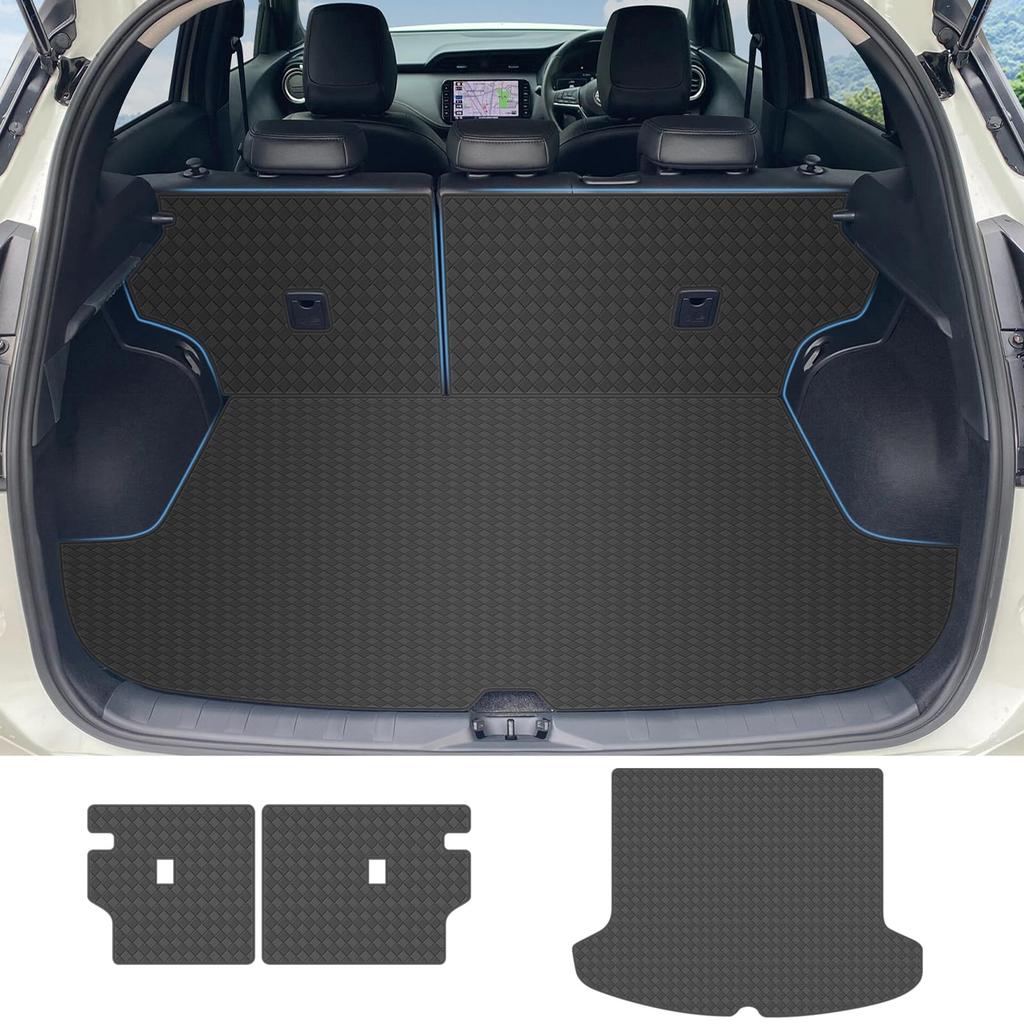 YORKNEIC Luggage Mat for Nissan Kicks P15 4WD Seat Back Back Trunk Synthetic Leather Cargo Stain Black (2020-Present) - Vehicle-Specific Cover, Mat,