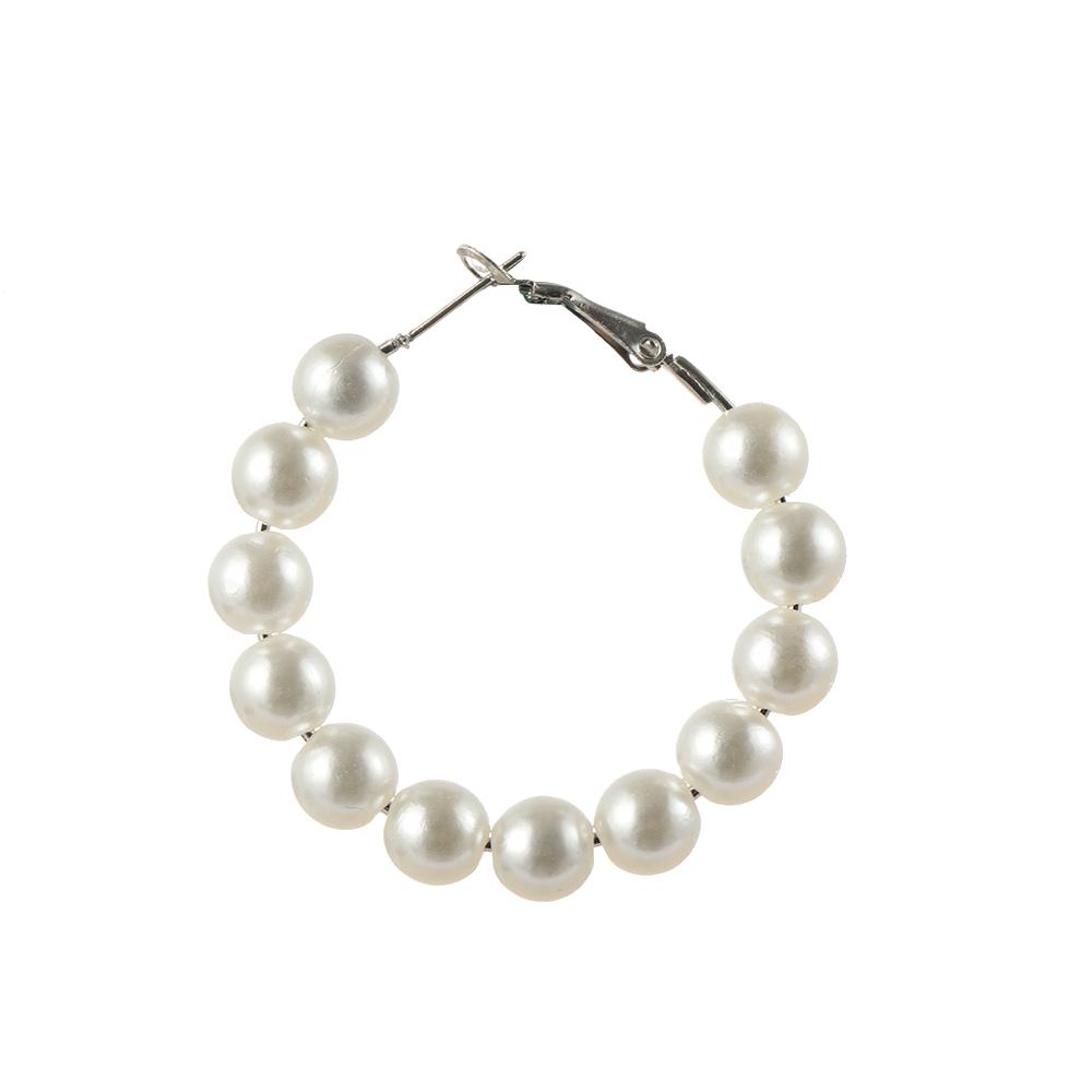 Party Fashion Wedding Engagement Elegant Round Shape Pearl Hoop Earrings Drop Dangle Ear Stud