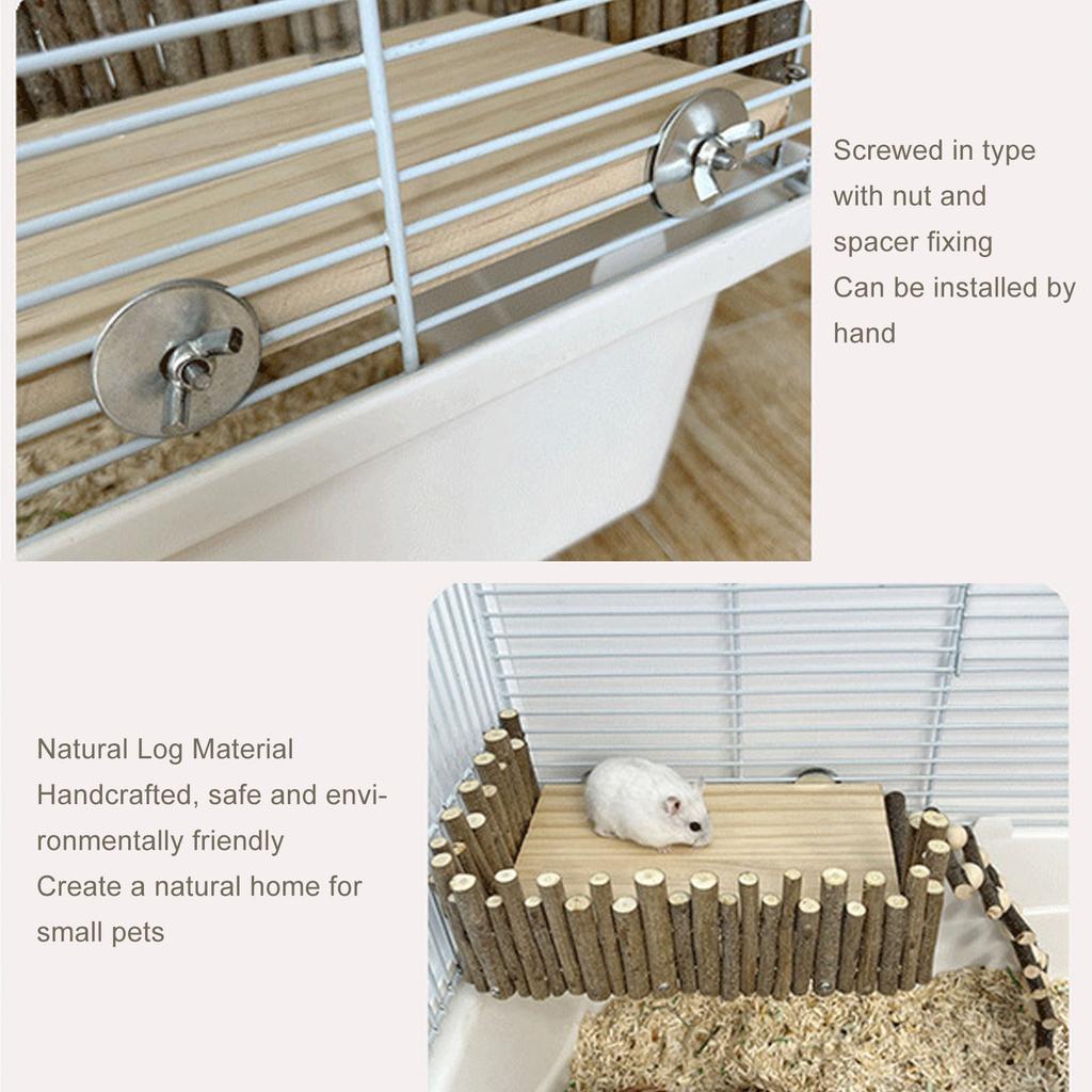 Hamster Climbing Handcrafted Pet Activity Playground Stable Structure Increase Exercise Chewing for Golden Bear