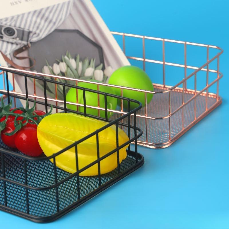 Nordic Ironwork Net Bottom Basket Desktop Storage Basket for Cosmetics and Skin Care Products Organization and Storage Basket