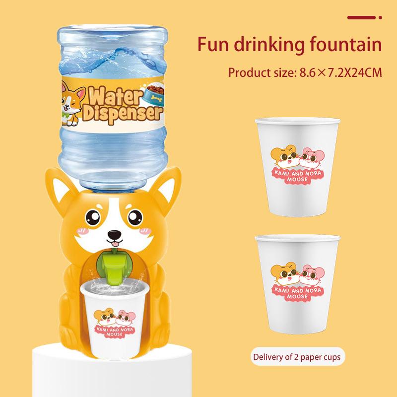 Mini Vanndispenser for Barn Barn Gave Søt Kaldt/Varmt Vann Juice Melk Drikke Fontene Simulering Tegneserie Gris Kjøkken Leke