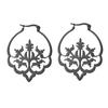 Vintage Flower Tree Hoop Earrings for Women Stainless Steel Gold Round Circle Boho Earring Female Jewelry Gift