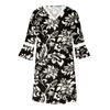 Fashion Women's V-neck Printed Lace Patchwork Bohemian Casual Resort Dress