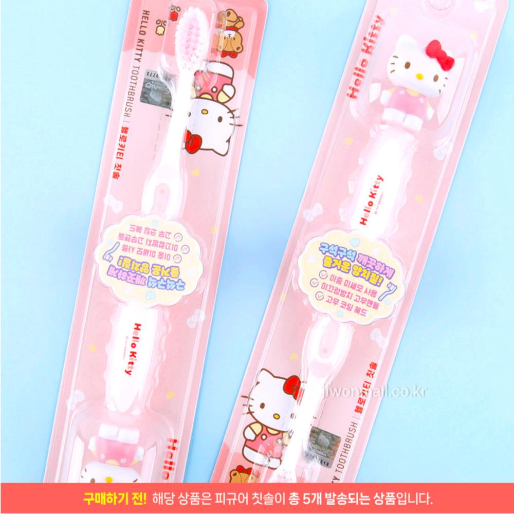 Hello Kitty Rubber Handle Figure Toothbrush - 5EA