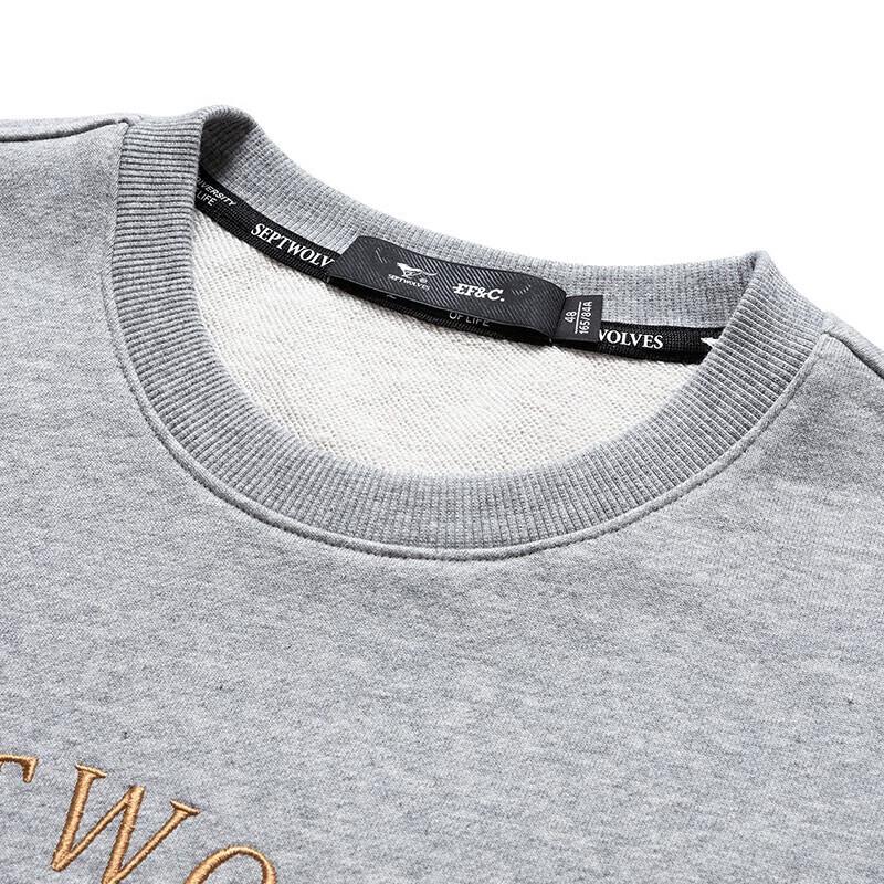 SEPTWOLVES Men's Autumn Wolf Head Print Pullover Sweatshirt