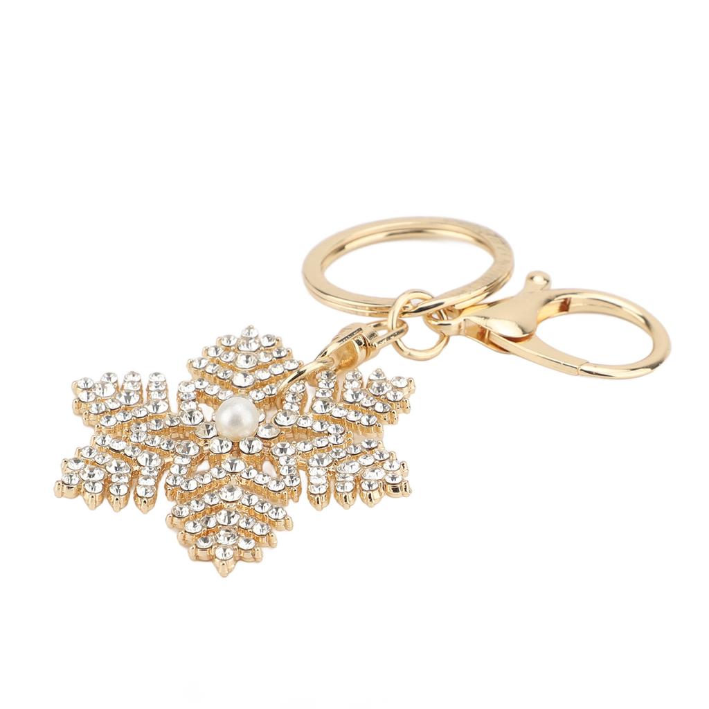 Rhinestone Snowflake Keychain Exquisite Sparkling Cute Snowflake Keyring Handbag Pendant