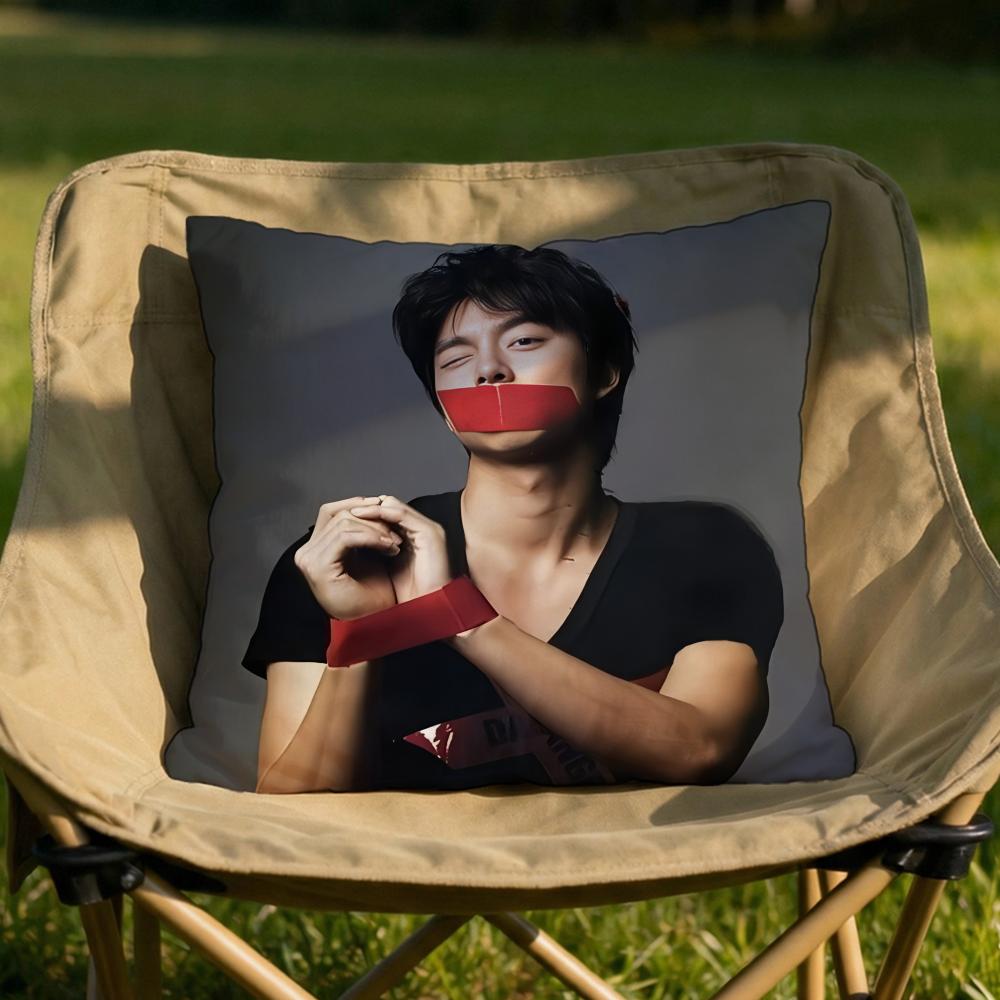 GGong YYoo KPOP Cushion Cover Soft Reversible Durable Pillow Cover MultiScene Use for Home Car Daily Comfort