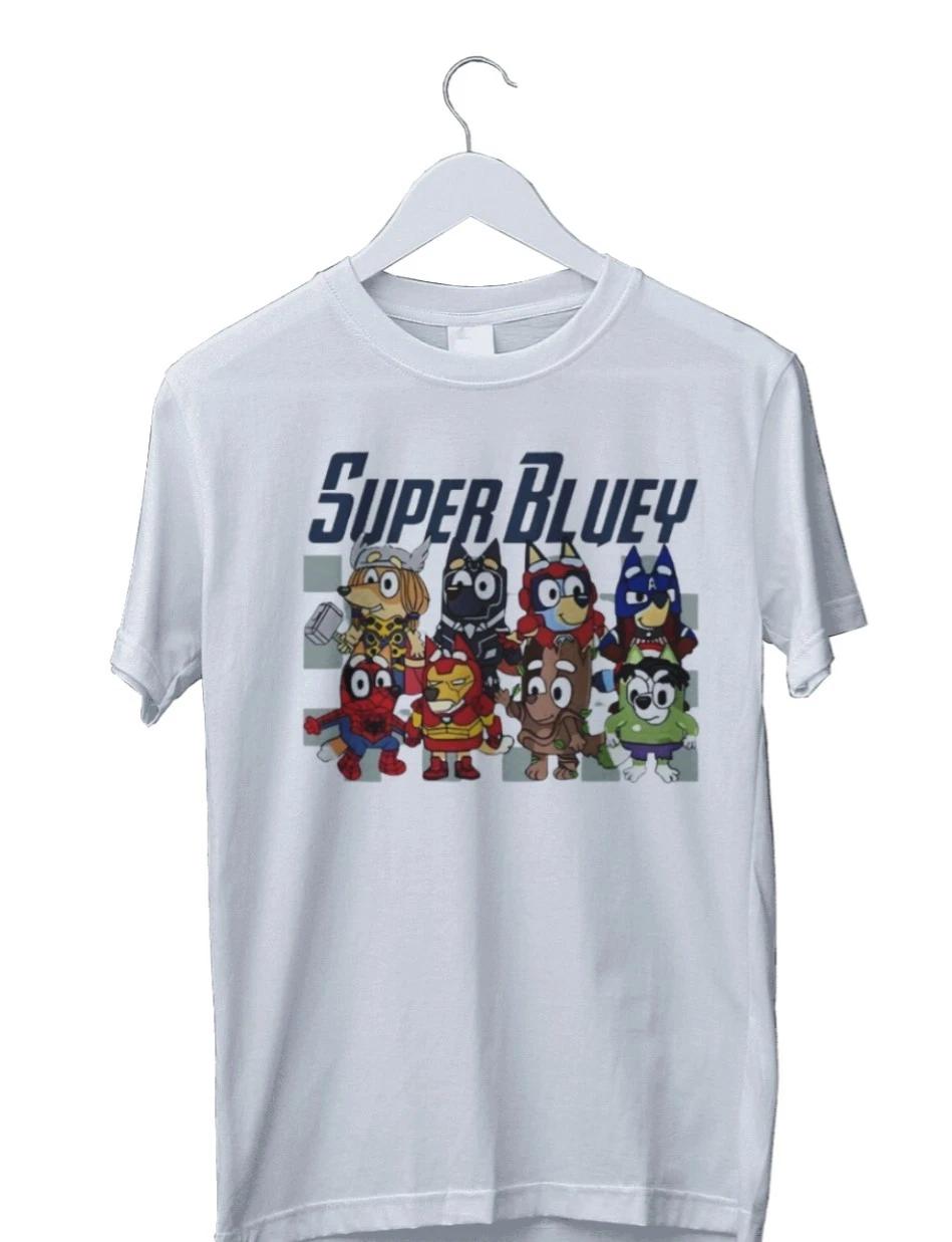 Unisex Adult Casual Graphic Super Bluey Graphic Print T-Shirt isex ... XXXL