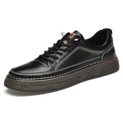 Pantofi din piele naturală de marcă de modă pentru bărbați, pantofi casual cu șireturi, pantofi de stradă rezistenti la uzură, pentru bărbați