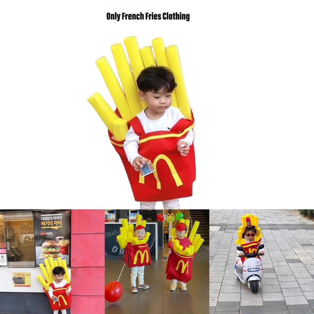 Korean Ins Halloween Children's Costume For Kindergarten Party Show Outfit Boys And Girls French Fries Clothes Inflatable Column)