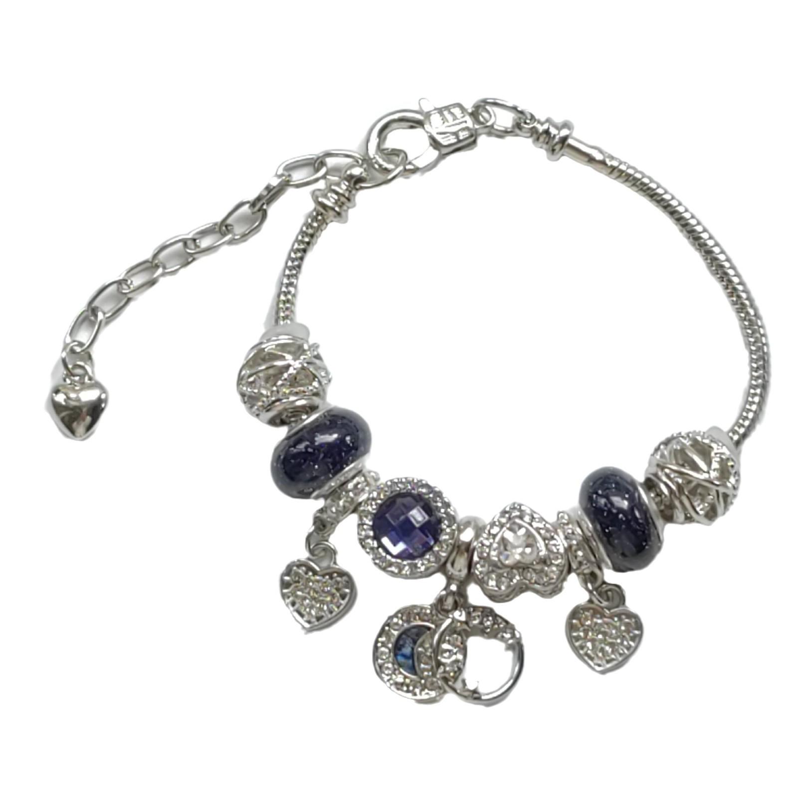 European-American Dream Catcher Crystal Flower Heart Bracelet - Women s Beaded Jewelry