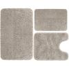 Set di 3 Tappetini da Bagno in Velluto con Memory Foam Assorbenti Antiscivolo Extra Morbidi Lavabili in Lavatrice e Asciugatrice Tappetino per Pavimento del WC