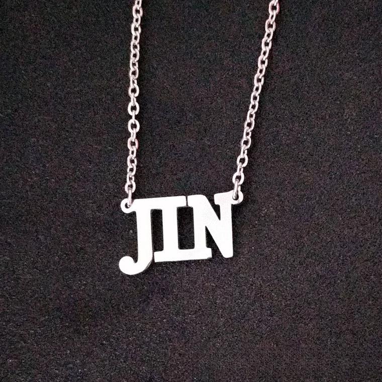 BTS Member Name Letter Necklace, Bangtan Boys Pendant with Group/Member Name, Kpop ARMY Fans Jewelry Gift