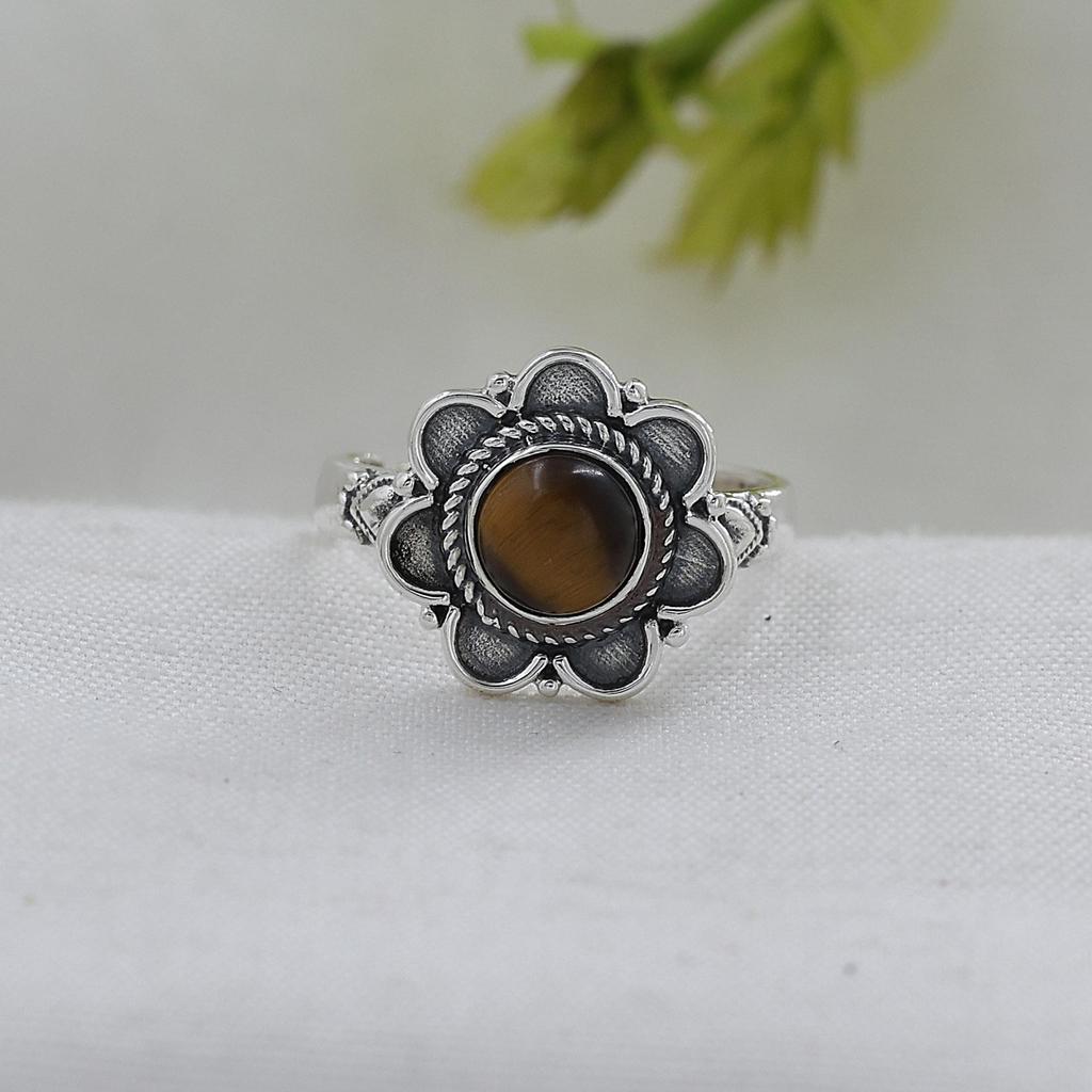 Tiger Eye Silver Handmade Ring, Silver Jewelry, 925 Sterling Silver Handmade Jewelry, Women Ring, Gift For Her Ar8951