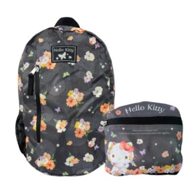 Hatayama Shoji Folding Backpack, Watercolor Flower Hello Kitty, H38 X W28 X D13cm, 33202299