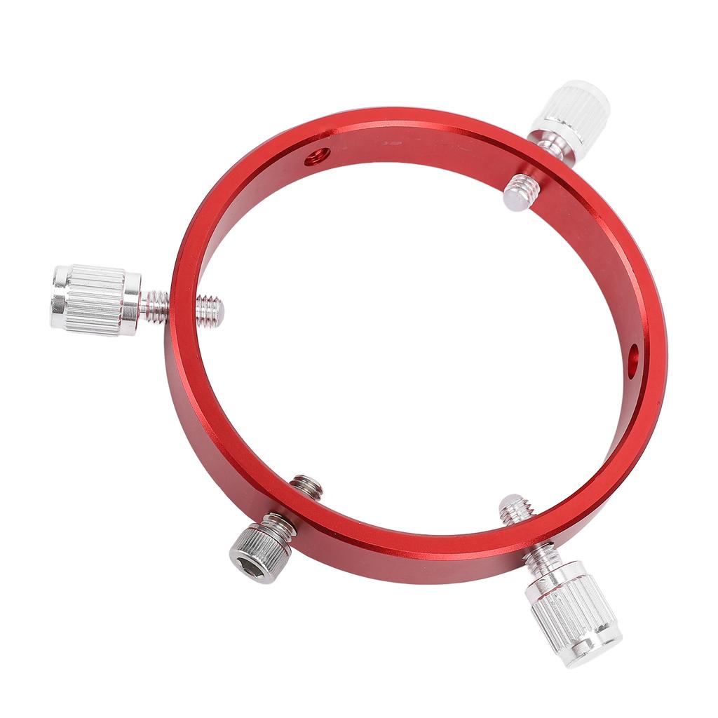 Telescope Guiding Scope Ring with M6 Screw 1 4 Inch Screw Red Aluminum Alloy Six Point Guiding Scope Hoop for 80‑100mm