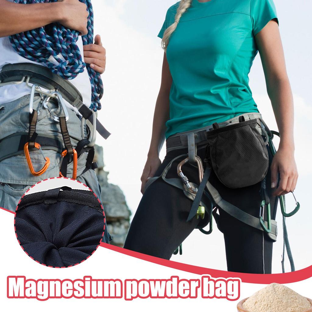 Chalk Bag For Rock Climbing Lightweight Leakproof Adjustable Pouch Drawstring Chalk Belt Pouch For Climber Beginner Athlete