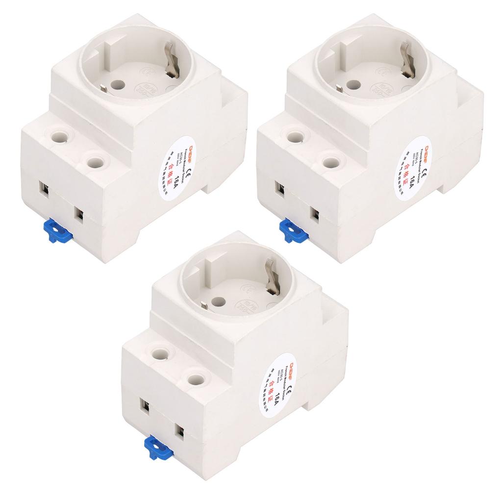 3Pcs Power Socket Rail Adapter Electrical Outlet Industrial Connector  AC250V 10-16A