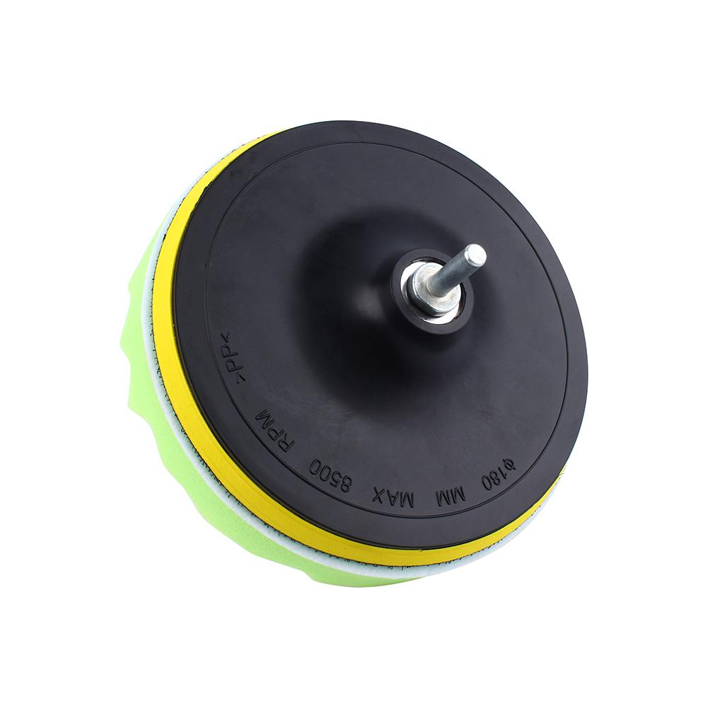 7Pcs 7 Sponge Polishing Waxing Buffing Pads Kit Compound Car Polisher M14 Drill Adapter