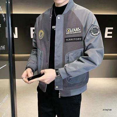 Men's Trendy Pilot Jacket - Casual Baseball Style, Loose Fit for Spring and Autumn