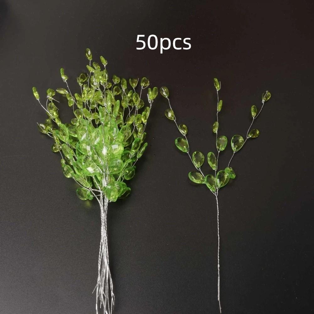 50 STÜCKE Basteldekoration Kristallknospenzweige Brauttiara Kristallblume Künstlicher Strauß Weiß