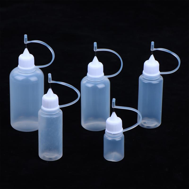PE Squeezable Needle Tip Dropper Bottles 2Pcs Refillable Applicators for Glue Paint Ink Liquid Dispensing