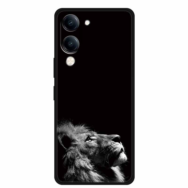 For Vivo iQOO Z10 Lite Case Silicone Black TPU Funda Back Cover for iQOO Z10 Lite 5G I2409 Soft Case Animal Coque IQOOZ10 Lite