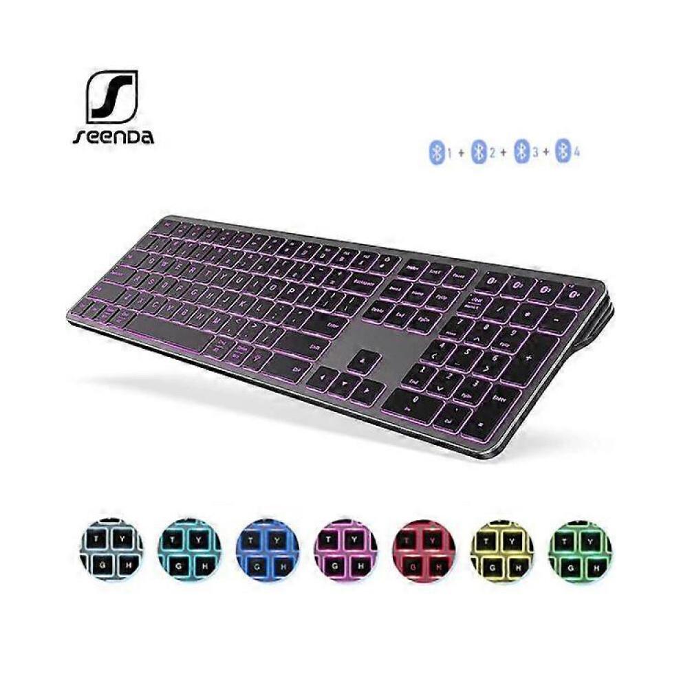 SeenDa Backlit Bluetooth Keyboard Multi-Device Rechargeable