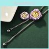 Elegant Adjustable Long Necklace For Women Featuring Colorful Flower Pendant