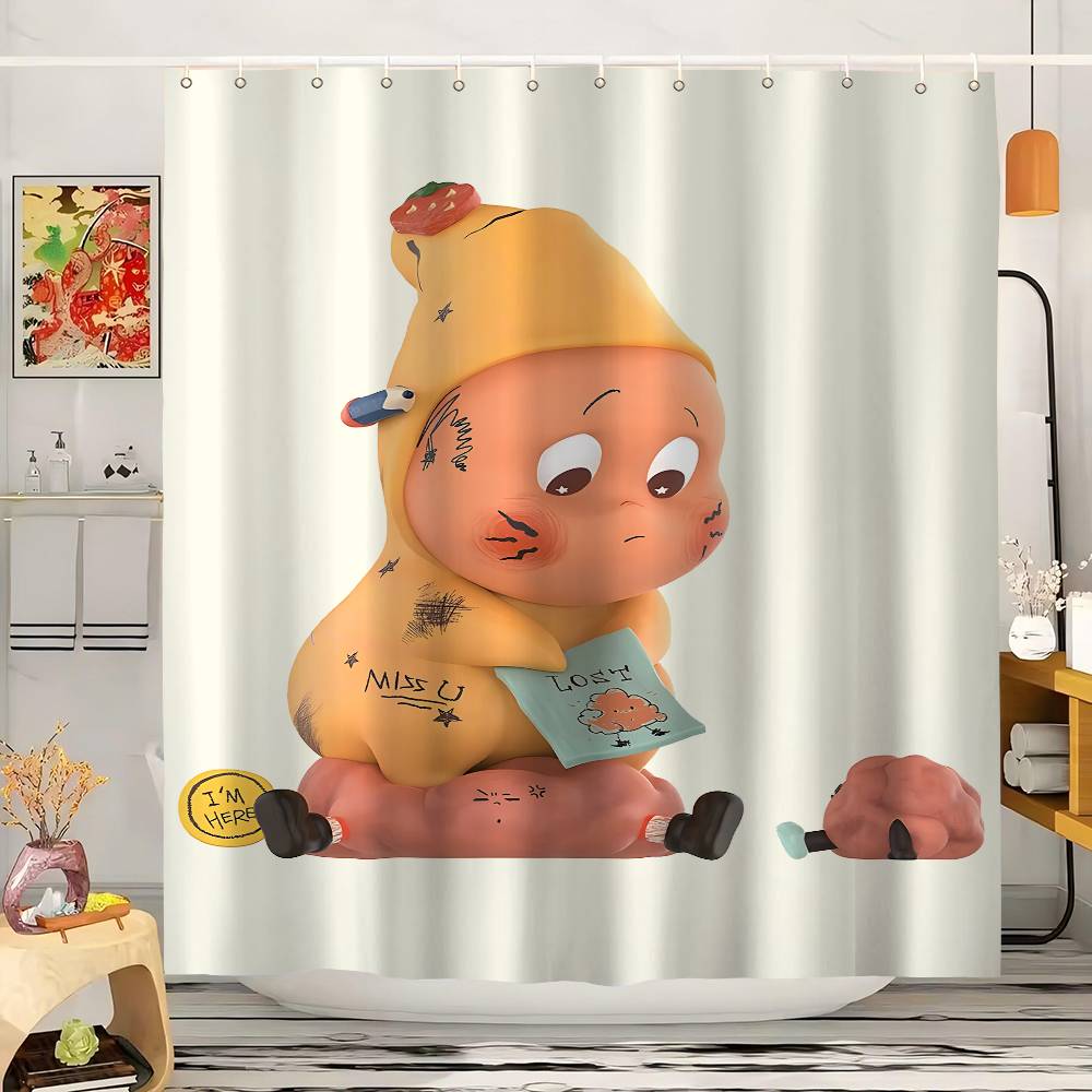 

We Are T-Twinkle Twinkle Shower Curtain Outdoor Scenery Summer Vacation Bathroom Decor Holiday Polyester Bath Curtain With Hooks 90x180 cm