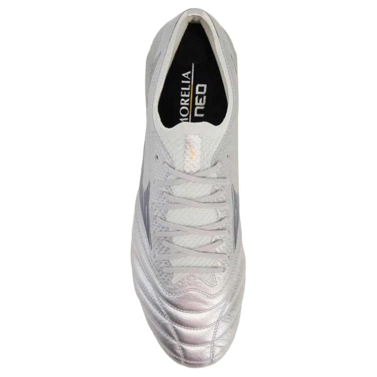 Mizuno Morelia Neo 4 Cushioned Slip Resistant Abrasion Resistant Soccer Shoes Men's Silver Mizuno P1GA254204