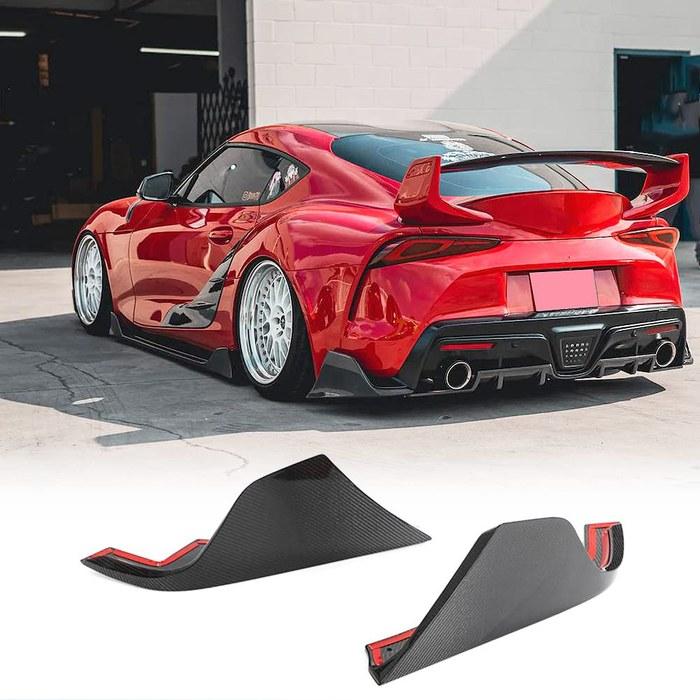 Real Carbon Fiber A90 A91 Rear Bumper Splitter for Toyota GR Supra A90 A91 Hatchback 2-Door 2020-2023. Rear Diffuser Lower Lip Spoiler