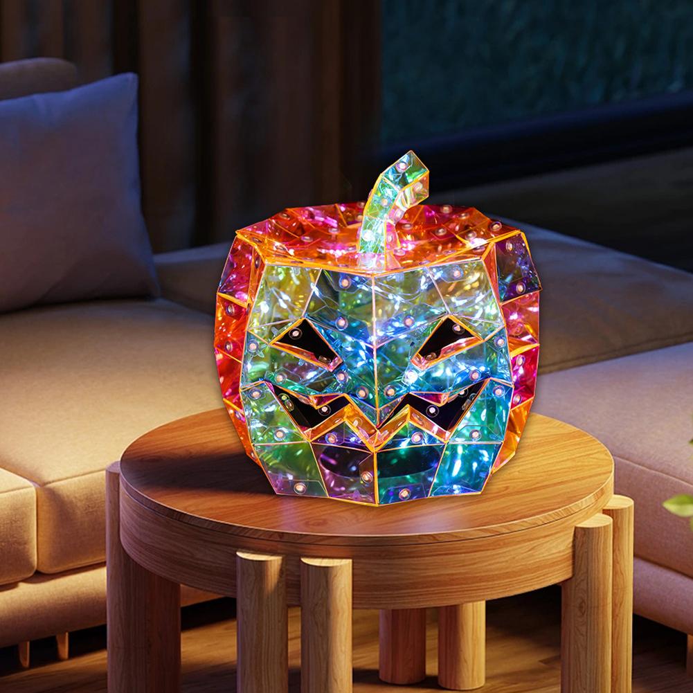 Ghost Halloween Decor Lights Pumpkin Skull Ornament Shining Ghost Light Prismatic Iridescent Phantom Ghost Halloween Party Decor