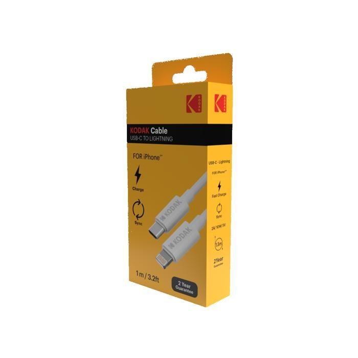 Cablu USB - KODAK - Alb - USB-C la Lightning - Transfer de date - Încărcare rapidă